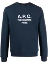 Apc Classic Cotton Sweatshirt With Iconic Logo And Fit In Blue