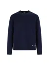 Apc A.p.c. 'edward' Sweater With Logo Inlay In Blue