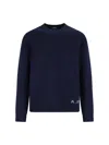 Apc A.p.c. 'edward' Sweater With Logo Inlay In Blue