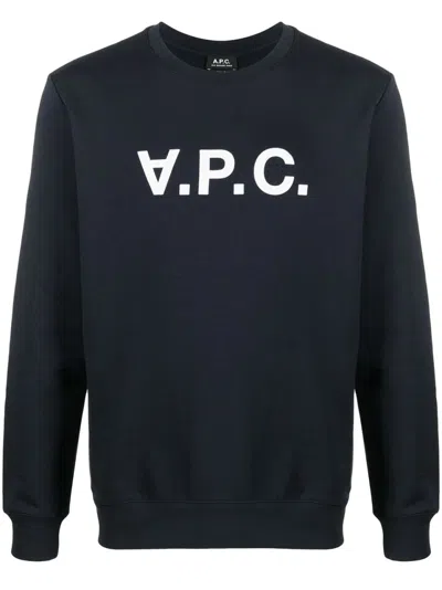 Apc A.p.c. Classic Crew Neck Sweatshirt In Blue
