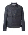 Apc Navy Veste Work Denim Jacket In Black