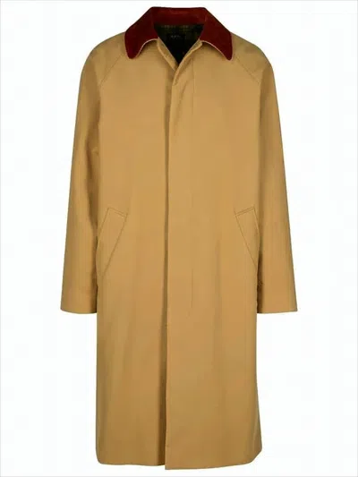 Apc Classic Oversized Coat With Corduroy Collar In Brown
