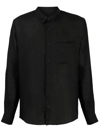 Apc Classic-shirt Linen Shirt In Lzz Black