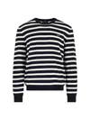 Apc A.p.c. Classic Striped Knit Sweater With Round Neckline In White