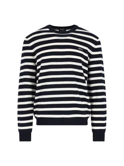 APC CLASSIC STRIPED KNIT SWEATER WITH ROUND NECKLINE