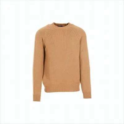 Apc Classic Wool Sweater With Crew Neckline And Raglan Sleeves In Brown