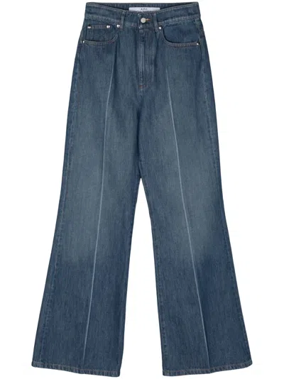 Apc Clienteau High-rise Wide-leg Jeans In Blue