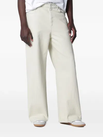 Apc A.p.c. Wide-leg Light Blue Bleached Jeans Men In White