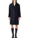 Apc A.p.c. A.p.c. Ninon Navy Wool Coat In Blue
