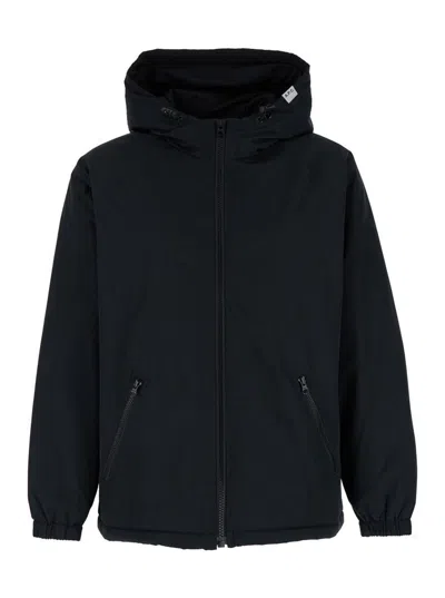 Apc 'youri' Blue Hooded Jacket With Logo Patch In Black