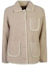 Apc Taupe Esther Faux-shearling Jacket In Beige