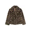 Apc Leopard-print Double-breasted Jacket In Brown