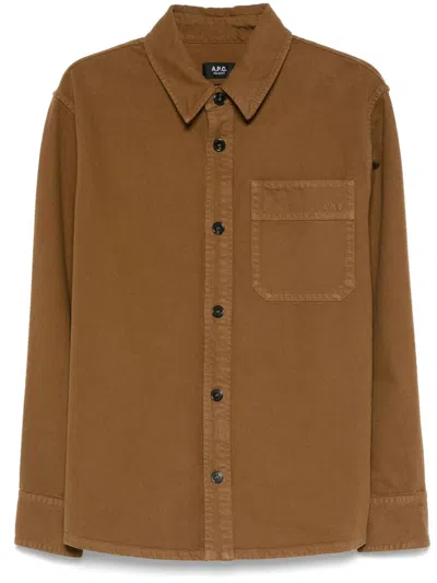 Apc A.p.c. Shirts In Brown
