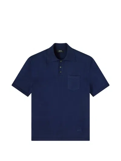 A.p.c. Colin Short-sleeve Polo Shirt In Blue