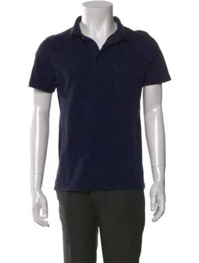 Pre-owned A.p.c. Collar Short Sleeve Polo Shirt In Blue