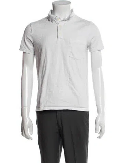 Pre-owned A.p.c. Collar Short Sleeve Polo Shirt In White