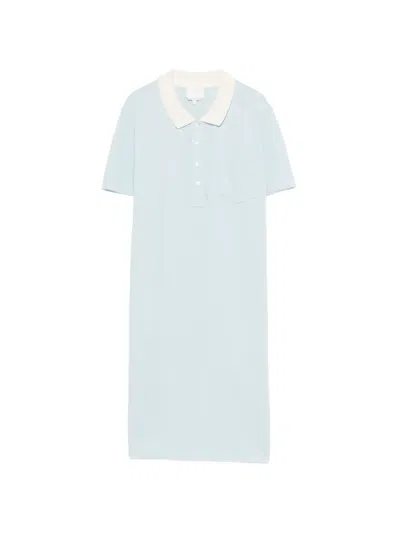 Apc Collared Pocket Polo Dress In Blue