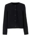 Apc Cropped Textured Jacket With Boxy Silhouette In Black