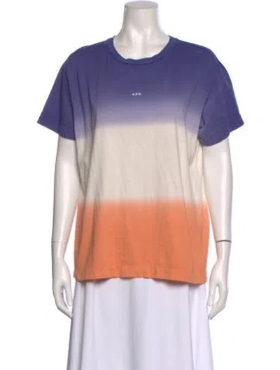 Pre-owned Apc Colorblock Pattern Crew Neck T-shirt In Blue