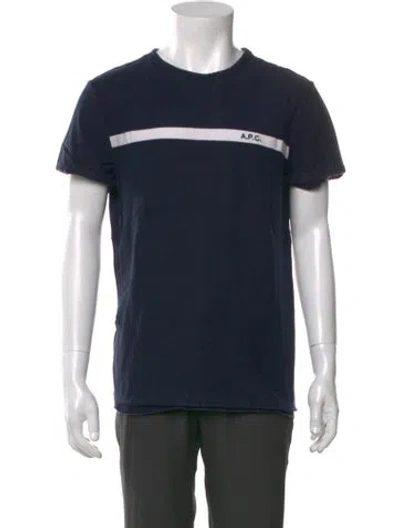 Pre-owned Apc Colorblock Pattern Crew Neck T-shirt In Blue
