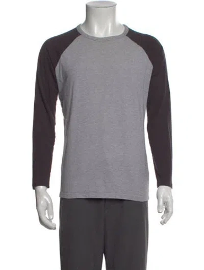 Pre-owned A.p.c. Colorblock Pattern Crew Neck T-shirt In Gray