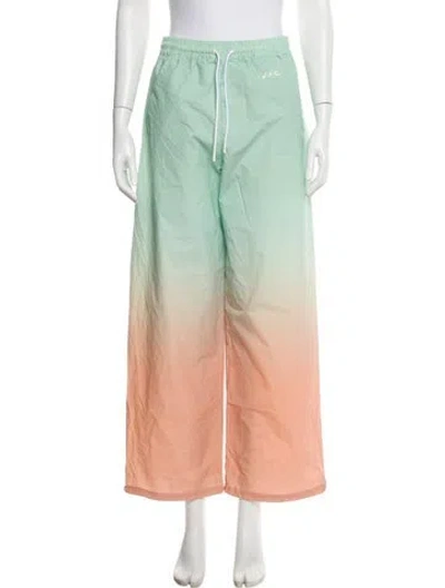 Pre-owned Apc Colorblock Pattern Wide Leg Pants In Green