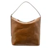 Apc A.p.c. Compact Coffee Leather Handbag With Gold Embossed Detail In Orange
