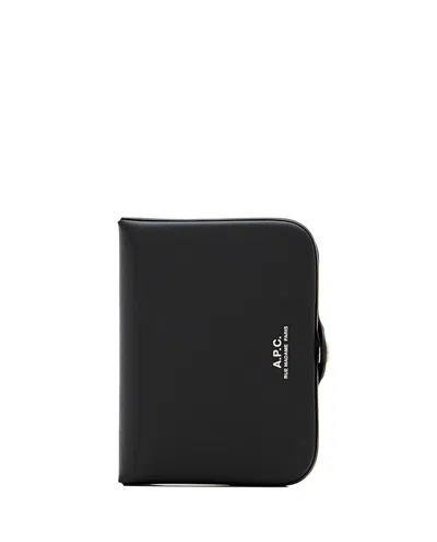 Apc A.p.c. Compact Coin Purse With Rounded Design In Black
