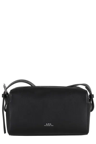 Apc A.p.c. Compact Faux Leather Camera Bag In Black