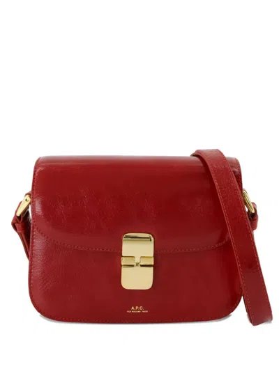 Apc A.p.c. Compact Grace Cross-body Bag With Magnetic Flap Closure In Red