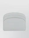 Apc Compact Leather Card Holder With Stitched Detailing In Neutral