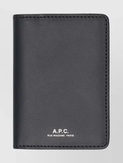 Apc Compact Leather Cardholder Stefan In Black