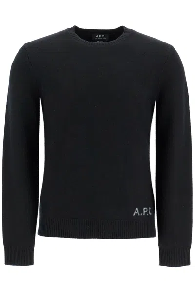 Apc Compact Wool Edward Pullover Sweater In Black