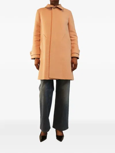 Pre-owned A.p.c. Concealed-button Coat In Neutral