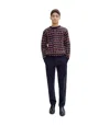 Apc John Multicolor Crewneck Sweater With Intarsia Knit In Wool Man In Kaf - Dark Green