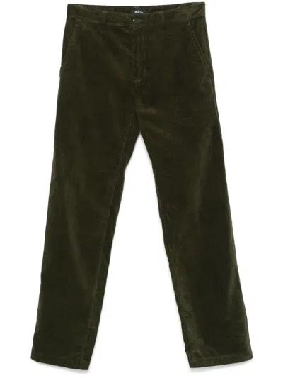 Apc Constantin Trousers In Green