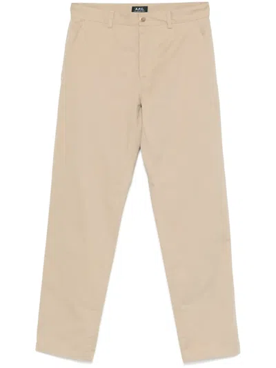 Apc Constantin Trousers In Neutrals