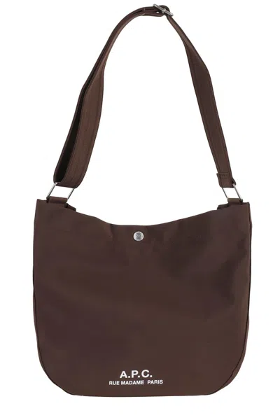 Apc A.p.c. Contemporary Dark Brown Besace Journal Bag In Black
