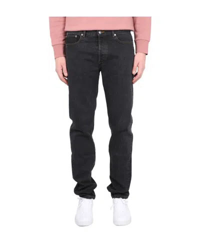 Apc Contrast-stitch Straight-leg Jeans In Black