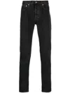 Apc A.p.c. Straight-leg Jeans With High Waist And Subtle Texture In Black