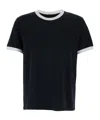 Apc A.p.c. Men Black Crewneck T-shirt With Contrasting Details In Cotton Man In Black
