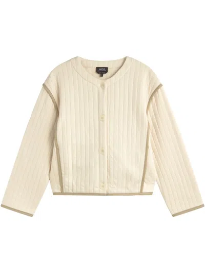 Apc Contrast-trim Jacket In Neutrals