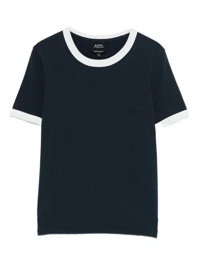 Apc Contrasting-trims T-shirt In Black
