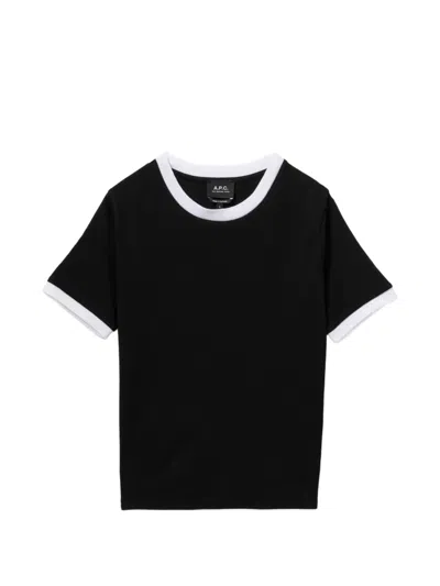 A.p.c. Contrasting-trim T-shirt In Black