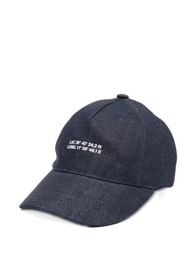 Apc Contrast-logo Baseball Cap In Blue