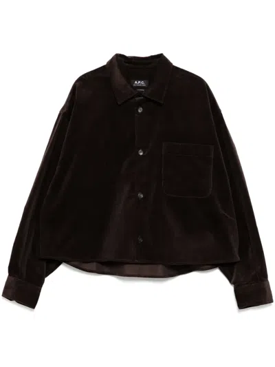 Apc Cord Sophia Shirt In Brown