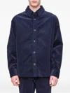 Apc A.p.c. Bobby Corduroy Shirt Jacket With Classic Button Closure In Blue