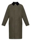 Apc Gaspard Corduroy Collar Coat With Side Pockets In Gray