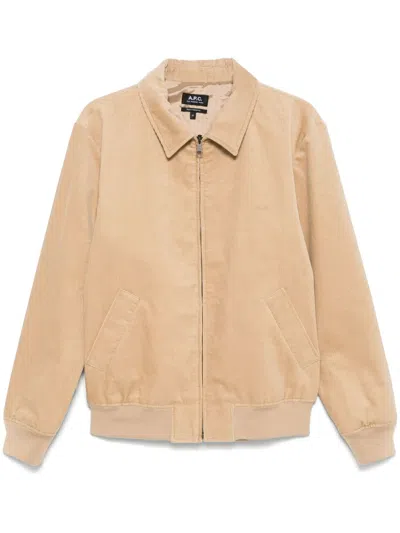Apc Corduroy Jacket In Nude