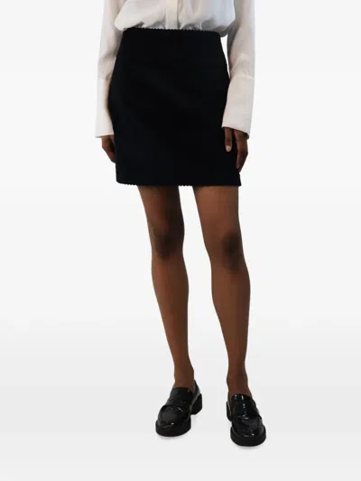 Pre-owned A.p.c. Corduroy Mini Skirt In Blue